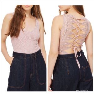 TopShop lace up back body suit